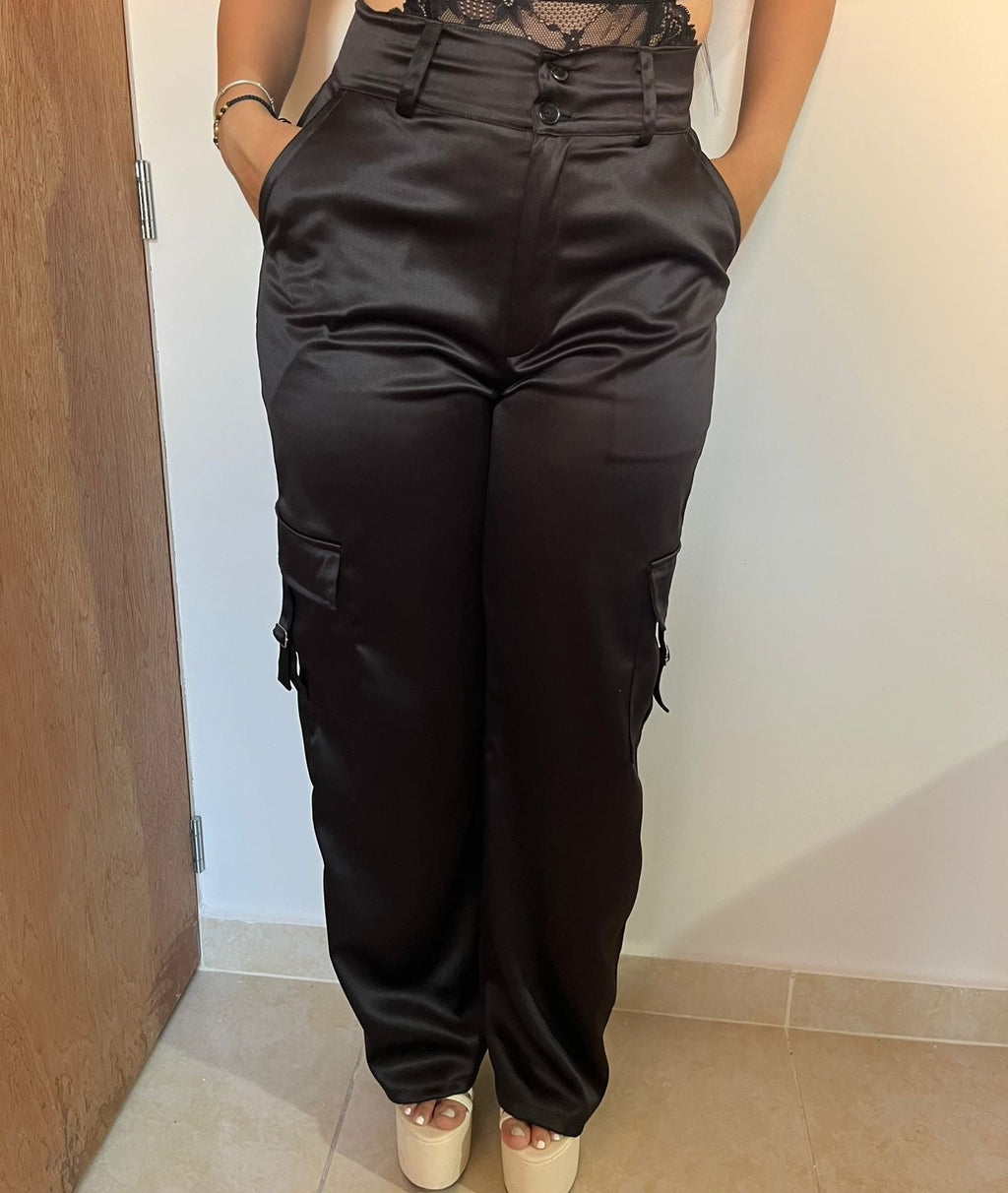 Cargo pant satin