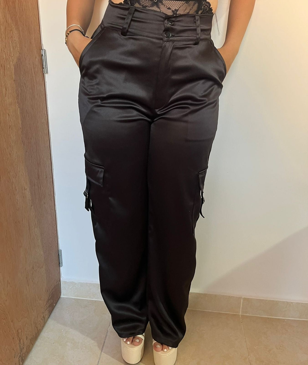 Cargo pant satin