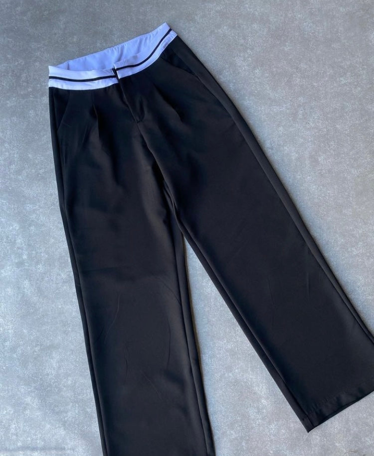 Pantalon pretina blanca