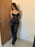Cargo pant satin